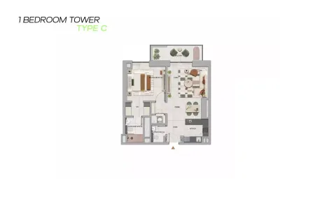 Floor plan, 1 Bed, 0 sq ft