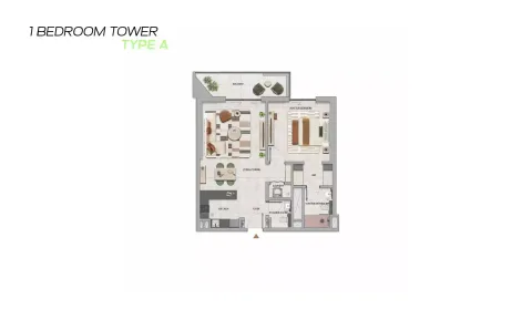 Floor plan, 1 Bed, 0 sq ft