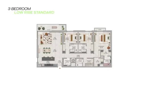 Floor plan, 3 Beds, 0 sq ft