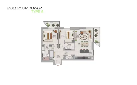 Floor plan, 2 Beds, 0 sq ft