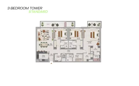 Floor plan, 3 Beds, 0 sq ft