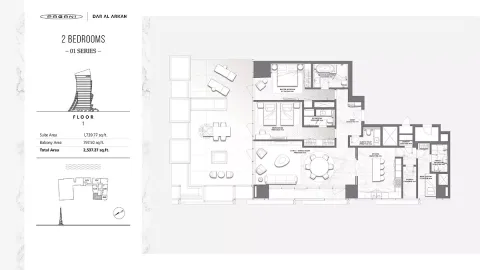 Floor plan, 2 Beds, 2,537 sq ft