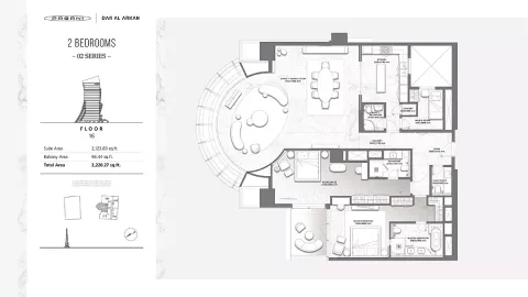 Floor plan, 2 Beds, 2,220 sq ft