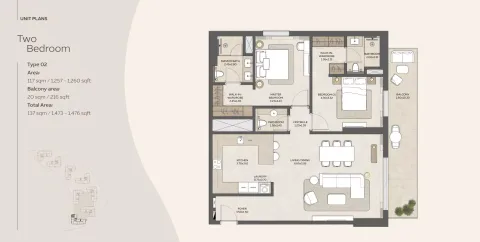 Floor plan, 2 Beds, 1,473 sq ft