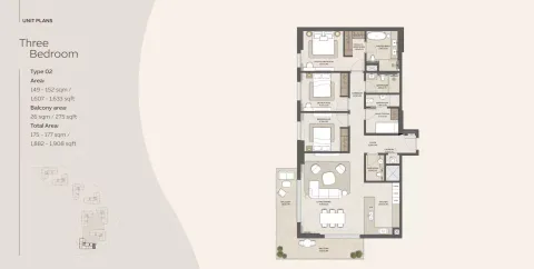 Floor plan, 3 Beds, 1,908 sq ft