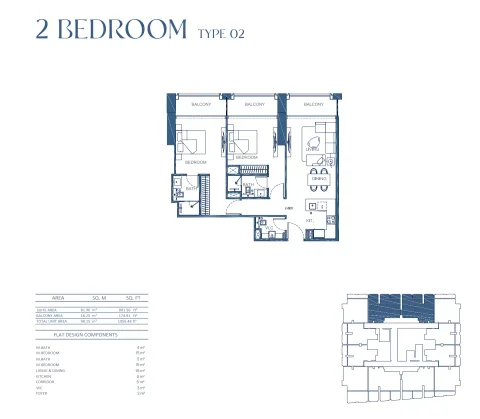 Floor plan, 2 Beds, 1,056 sq ft