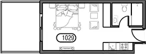 Floor plan, Studio, 399 sq ft
