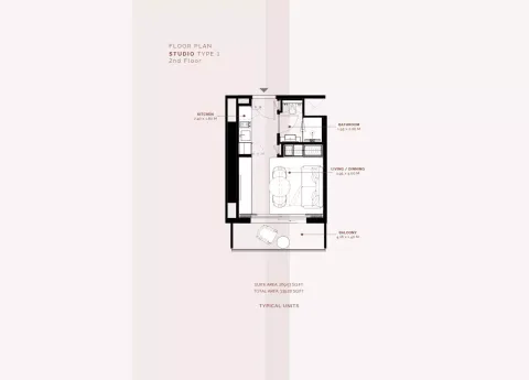 Floor plan, Studio, 339 sq ft