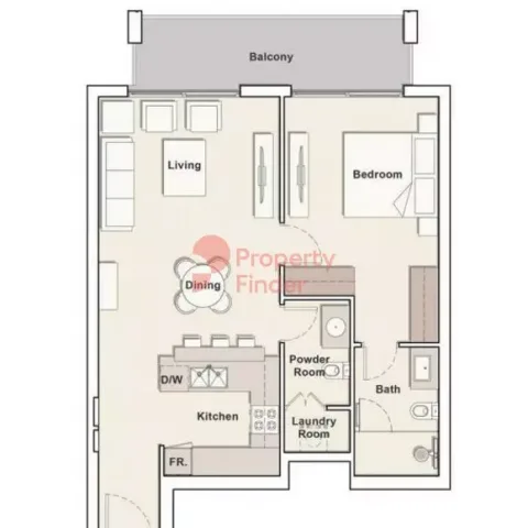 Floor plan, 1 Bed, 793 sq ft