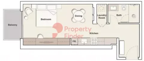 Floor plan, Studio, 504 sq ft