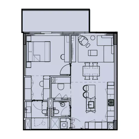 Floor plan, 1 Bed, 861 sq ft