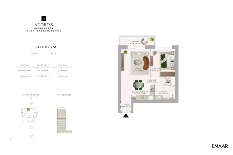Floor plan, 1 Bed, 792 sq ft