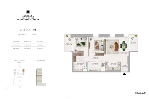 Floor plan, 2 Beds, 1,110 sq ft