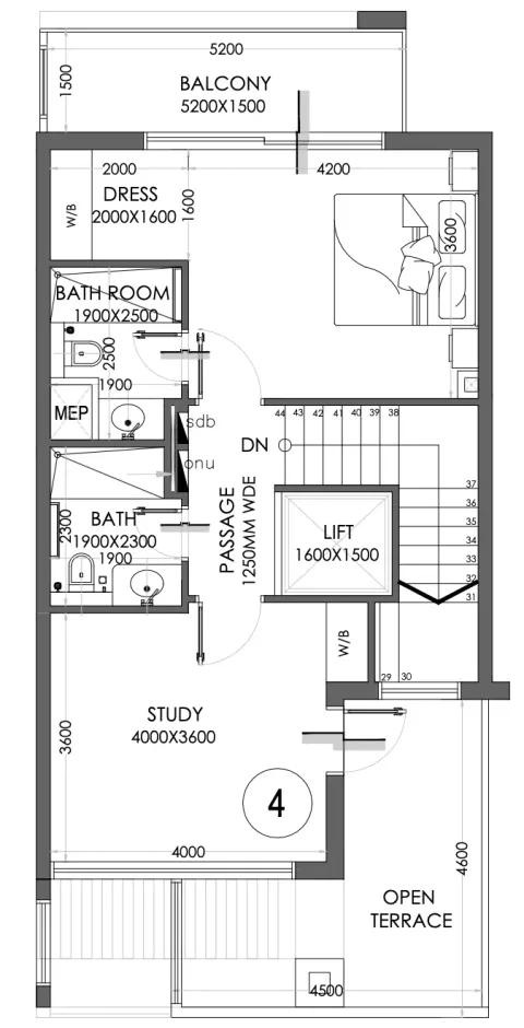 Floor plan, 4 Beds, 0 sq ft