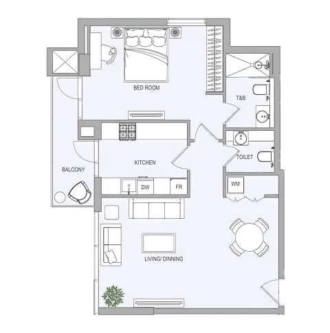 Floor plan, 1 Bed, 780 sq ft