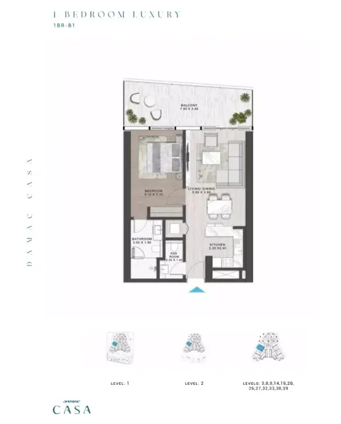 Floor plan, 1 Bed, 0 sq ft