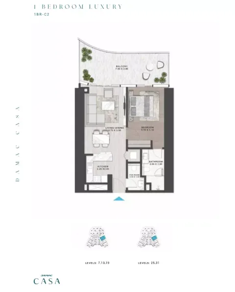 Floor plan, 1 Bed, 0 sq ft