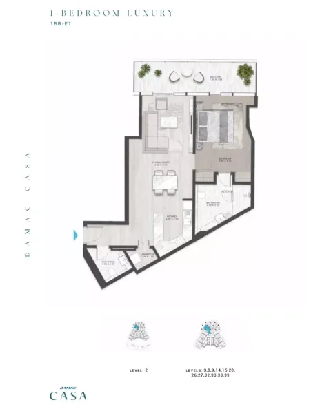 Floor plan, 1 Bed, 0 sq ft