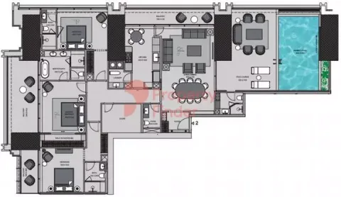 Floor plan, 3 Beds, 3,299 sq ft