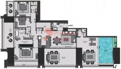 Floor plan, 2 Beds, 3,335 sq ft