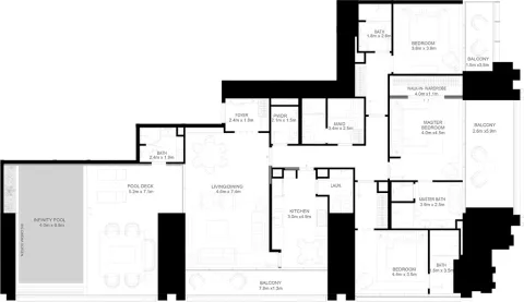 Floor plan, 3 Beds, 3,263 sq ft