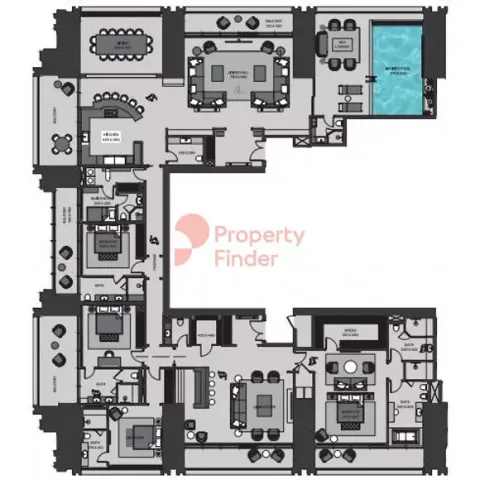 Floor plan, 4 Beds, 6,976 sq ft