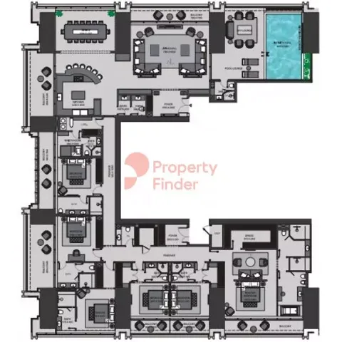 Floor plan, 6 Beds, 6,976 sq ft