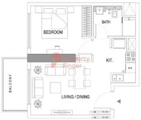 Floor plan, 1 Bed, 0 sq ft