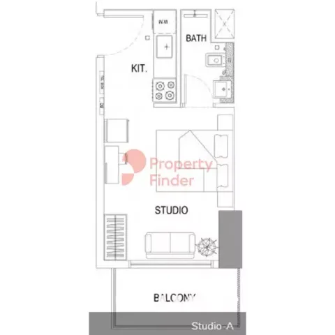 Floor plan, Studio, 325 sq ft