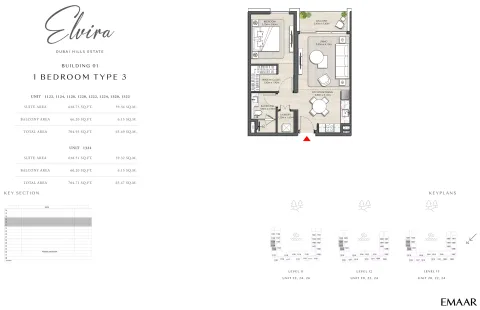 Floor plan, 1 Bed, 704 sq ft