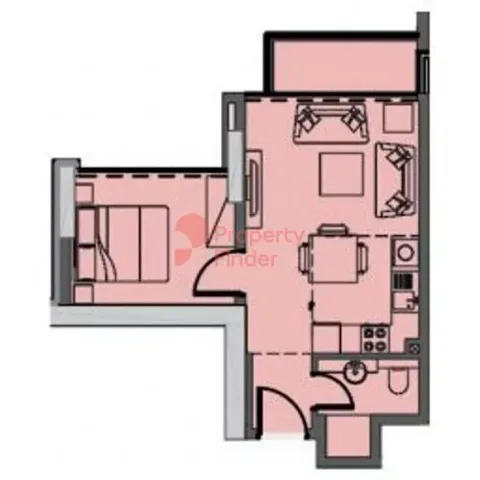Floor plan, 1 Bed, 0 sq ft