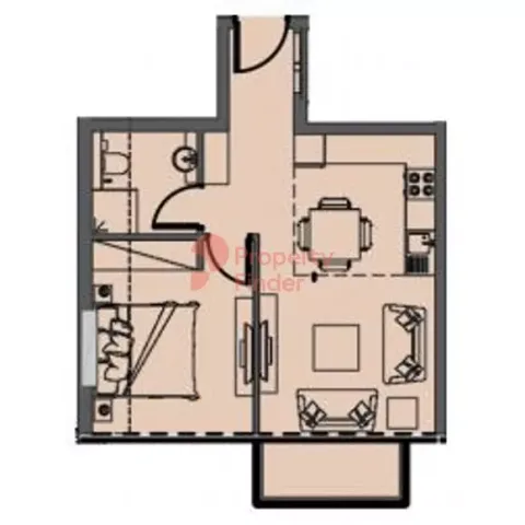 Floor plan, 1 Bed, 0 sq ft