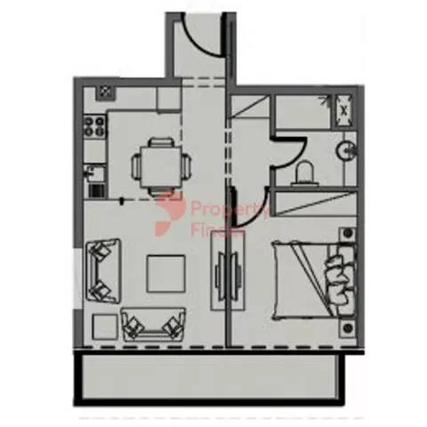 Floor plan, 1 Bed, 0 sq ft