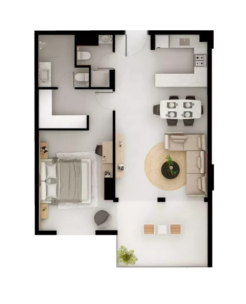 Floor plan, 1 Bed, 852 sq ft