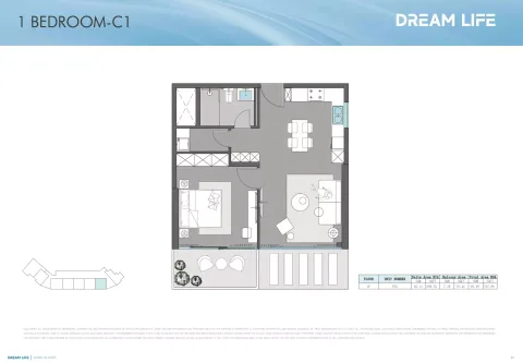 Floor plan, 1 Bed, 747 sq ft