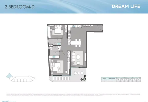 Floor plan, 2 Beds, 1,242 sq ft