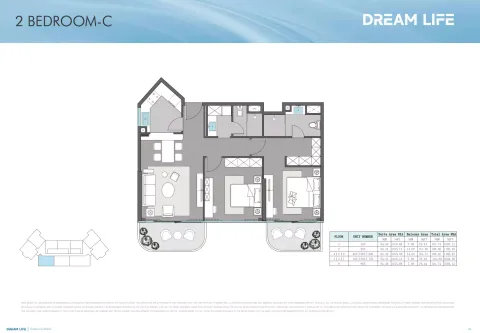 Floor plan, 2 Beds, 1,095 sq ft