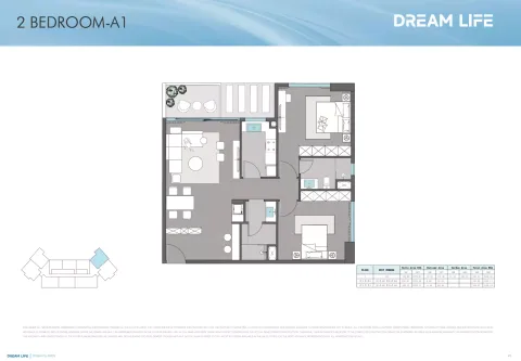 Floor plan, 2 Beds, 1,143 sq ft