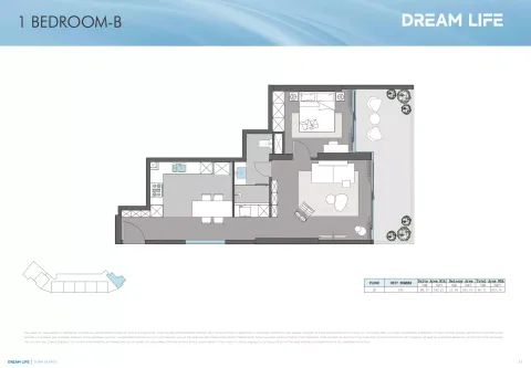 Floor plan, 1 Bed, 933 sq ft