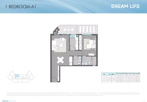 Floor plan, 1 Bed, 825 sq ft