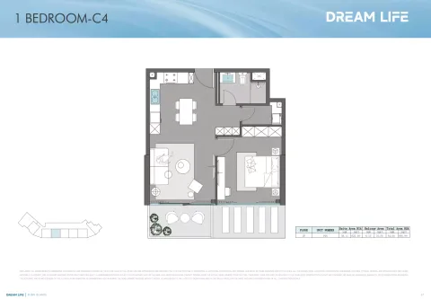 Floor plan, 1 Bed, 833 sq ft