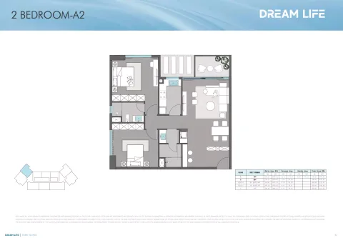 Floor plan, 2 Beds, 1,141 sq ft