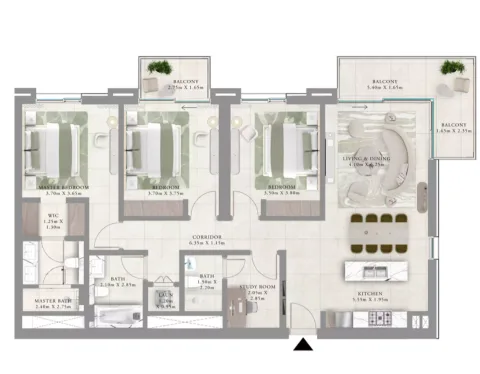 Floor plan, 3 Beds, 1,726 sq ft
