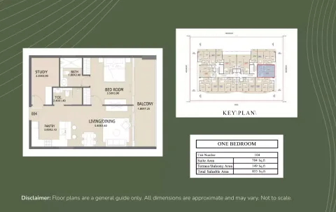 Floor plan, 1 Bed, 853 sq ft