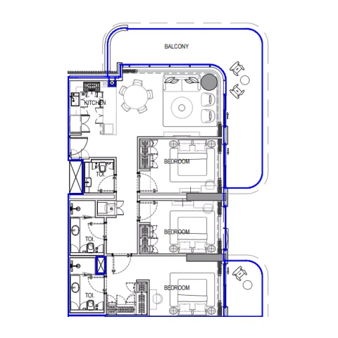 Floor plan, 3 Beds, 1,690 sq ft