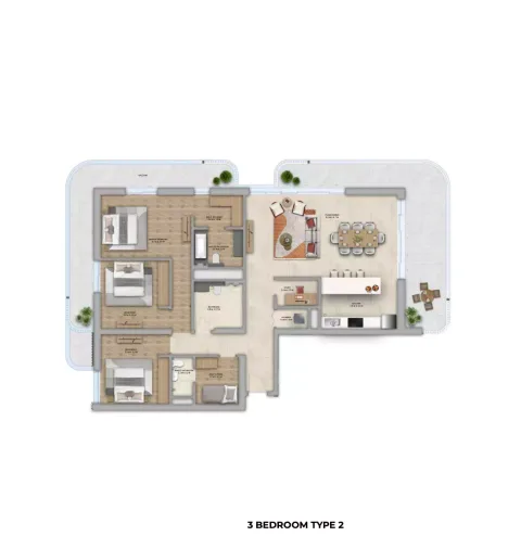 Floor plan, 3 Beds, 0 sq ft