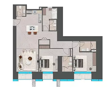 Floor plan, 2 Beds, 1,480 sq ft