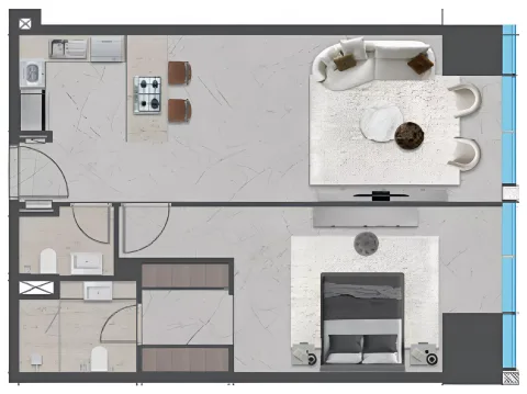 Floor plan, 1 Bed, 912 sq ft