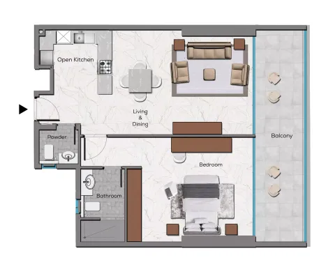 Floor plan, 1 Bed, 979 sq ft