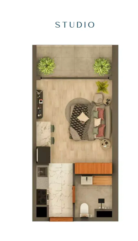 Floor plan, Studio, 0 sq ft